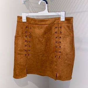 Mini Suede Bodycon Skirt